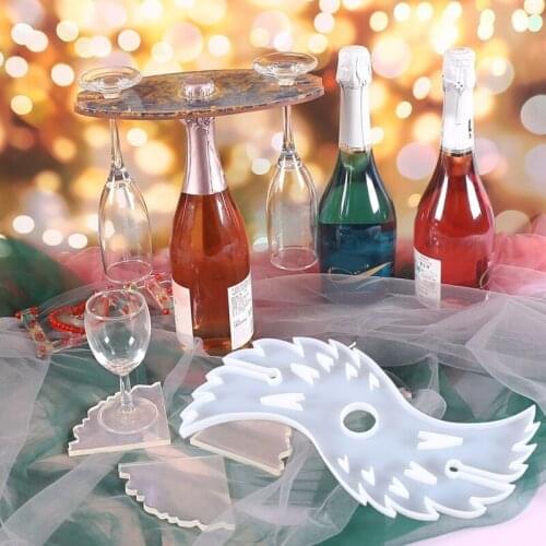 Crystal Epoxy Red Wine Shelf Cup Pad Resin Mold Irregular Wine Rack Silicone Mould DIY Crafts Making Tools