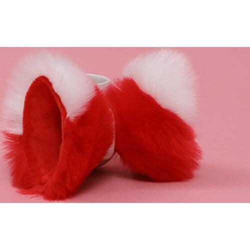 Sharp-eared fox ears red anime cosplay plush hairpin kawaii beast ear hair accessories handmade auxiliary hairpin for women