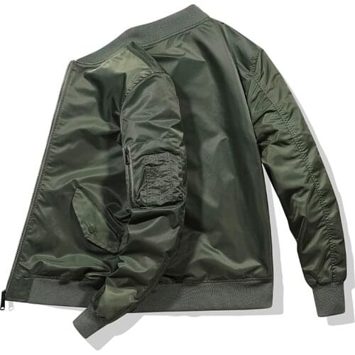 2021 Autumn Men Classic Bomber Jacket Spring Pilot MA1 Coat Man Army Windproof Boys Long Sleeve Jacket Solid Military Streetwear