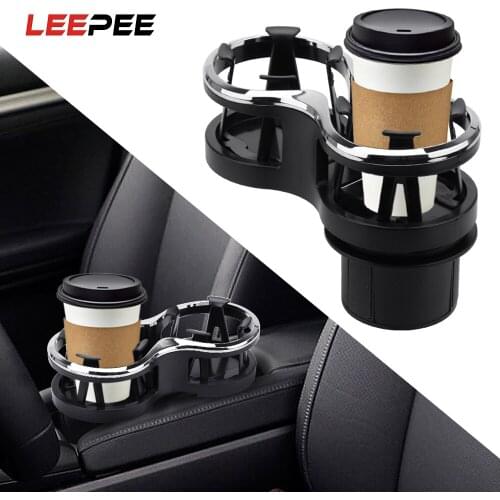 LEEPEE Car Cup Holder Glasses Dual Drinking Bottle Holder Phone Organizer Car-styling Car Mounted Rack Tea Cup Stand Bracket