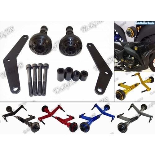 Left & Right Engine Cover Crash Pads Frame Sliders Protector For Yamaha YZF R3 R25 2014 2015 2016