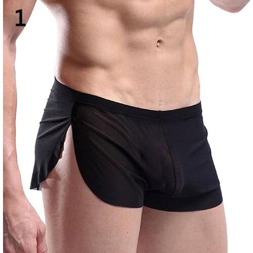 Men\s Fashion Comfortable Transparent Sexy Casual Shorts Boxer Briefs Sports Underwear boxers roupa interior dos homens 2021