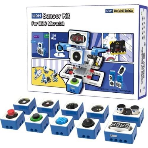 Yahboom Programmable Robot Sensor Kit World of Module with 300+ Building Blocks for BBC Micro:bit V2/V1.5 Board for Child Gifts