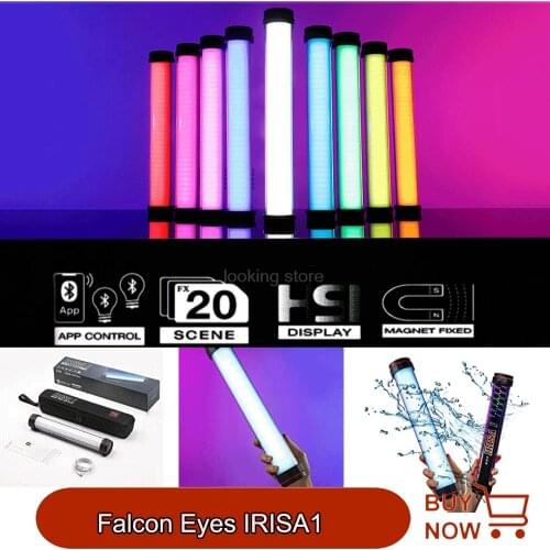 Falcon Eyes IRISA1 Handheld RGB Energy Tube 8W LED Light Tube APP Control Magnetic Photography Light Stick Soft light