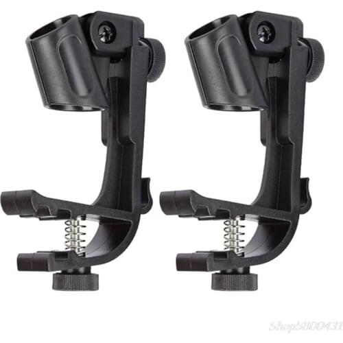Durable Clip On Drum Rim Shockproof Mount Adjustable Microphone Mic Clamp Stand Holder Bracket