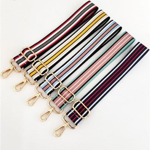 Multi-color Single Shoulder Strap Universal Practical Simple Elegant Stress-free Striped Wide Bag Strap Durable Bag Accessories
