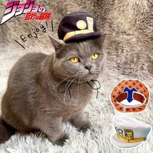 JoJo Bizarre Adventure Pet Hat Cosplay Prop Kuujou Joutarou Cat Hat Headgear Anime Lovely One Size Headwear
