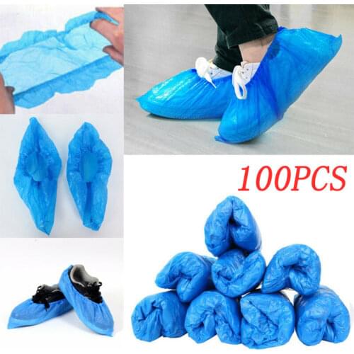 Blue Shoe Dust Covers Non Slip Disposable Floor Protectors ONE SIZE 100PCS For Shoe Cleaning