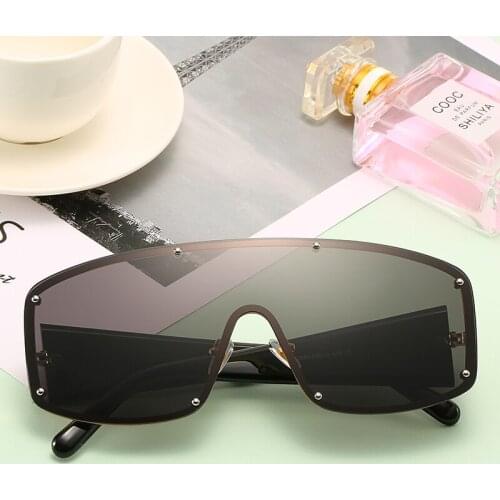 Oversized Sunglasses Women Rivet Shell Leopard Bold Frame Shield Sun Glasses Men Aviation Goggles Sunglasses Women