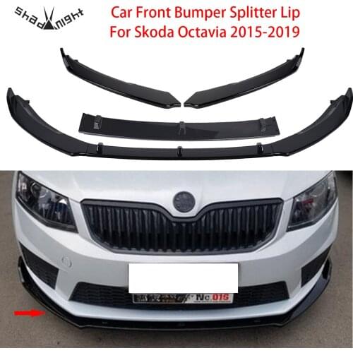 3PCS Car Front Bumper Splitter Lip Spoiler Diffuser Protector Guard Body Kit Trim For Skoda Octavia 2015-2019