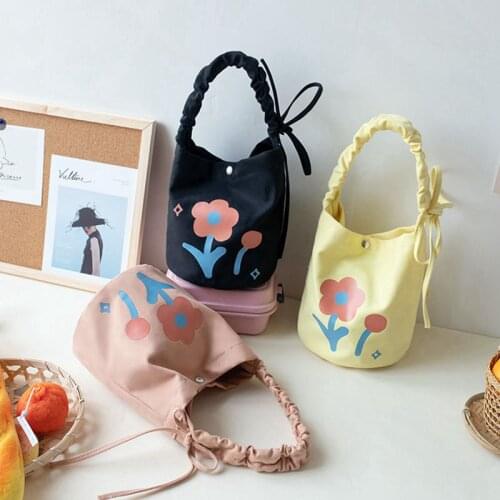 Household or pet products Home New Canvas Handbag Bucket Package INS Cute Lunch Bag Handbag Storage Bag Shopping Bag