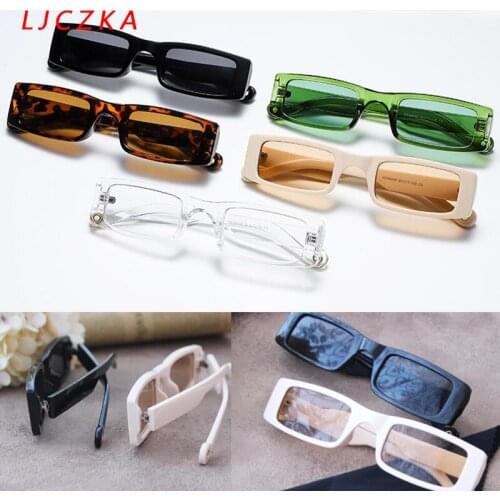 Vintage Small Rectangle Sunglasses Women 2021 Square Steampunk 90s Sun Glasses Lady Holiday Beach Hip Hop Eyewear lentes de sol