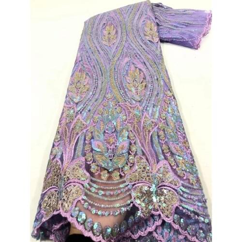 High-quality and exquisite multi-color large flower bit sequined mesh embroidery, suitable for ladies' fashionable party dresses