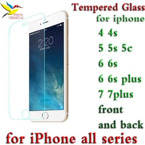 High Quality clear Tempered Glass film For iPhone All model series for iphone 7 6 5 front/back cheap price wholesale 2000pcs/lot
