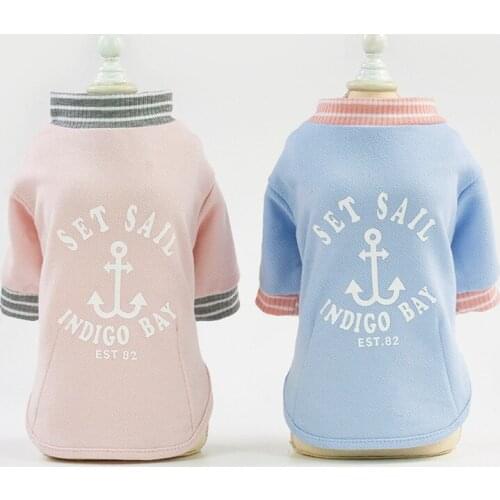 Pet Dogs Spring Summer Cotton Breathable Soft Vest for Small Dogs Puppy Clothes Anchor Printed Sailor T-shirt Pullover Costumes