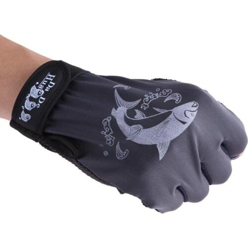 1 Pair Fishing Gloves Half Finger Skidproof Resistant Cycling Fishing Anti-Slip Tool Fishing Accessories Gloves