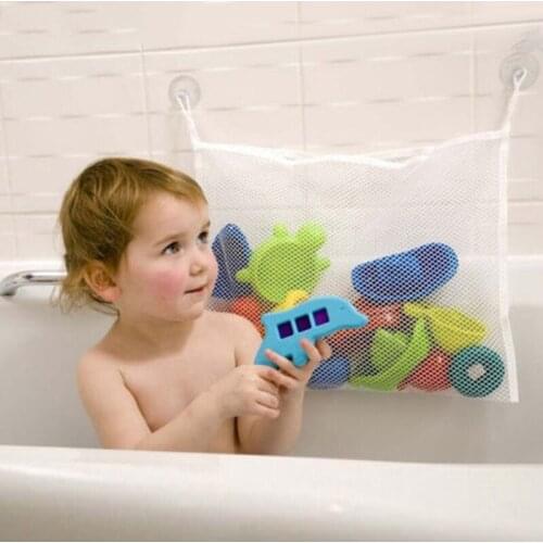 1 pc Baby Kids Bath Tub Toy Bag Hanging Suction Organizer Storage Bag White Organizer Storage Bags Bathroom Toy Storage bags