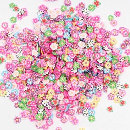 1000pcs/lot 5mm Plum flower Polymer Clay Slices Sprinkles For DIY Crafts Design Nail Cute plastic bricolage Jewelry Accessories