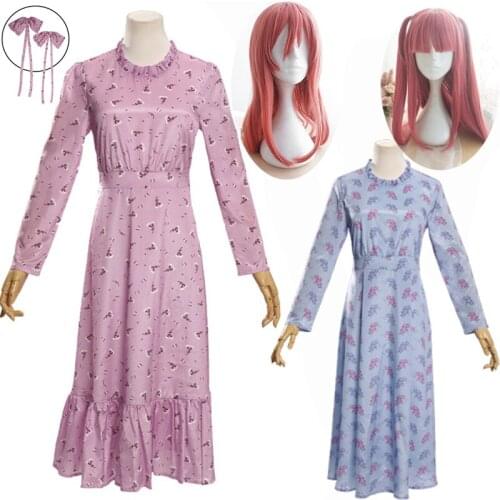 2020 Anime The Quintessential Quintuplets Cosplay Nakano Nino Nakano Miku Dress Costume Women Girls Halloween Party Dress Wig