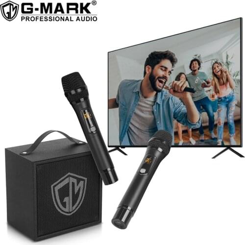 Karaoke Speaker G-MARK G-LIVE Wireless Microphone Bluetooth For TV Phone 35W Power & Lithium Battery With Sound Card Remote