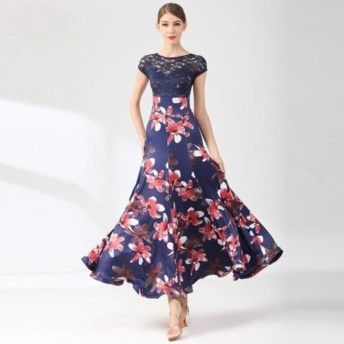 Big Swing Lace Spling Ballroom Dance Dresses For Women Viennese Waltz Dress Ball Gown Dance Wear Rumba Dance Costumes