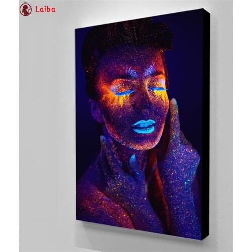 DIY diamond painting Abstract art, colorful abstract woman cross stitch diamond full mosaic diamond embroidery full square/round