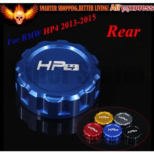 For BMW HP4 2013 2014 2015 Blue Red Black Golden Titanium CNC Aluminum Motorcycle Rear Brake Reservoir Cover Cap
