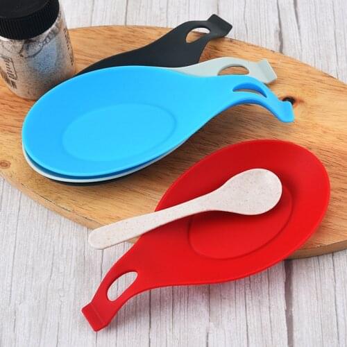 Food Grade Silicone Insulation Spoon Mat Silicone Heat Resistant Placemat Tray Spoon Pad Drink Glass Coaster Sale Kitchen Tool