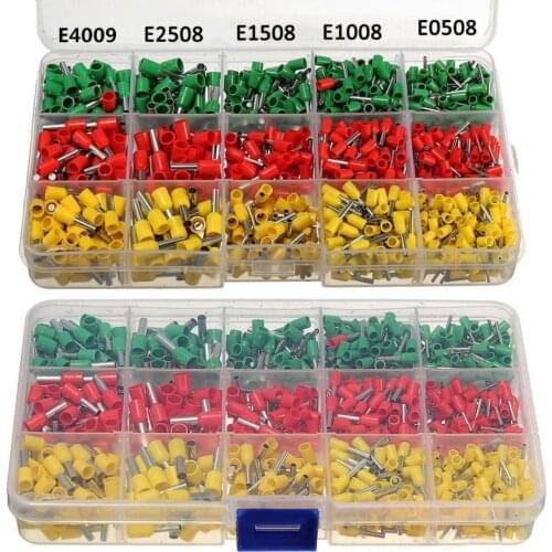 4 types 990 pieces 3 colors Insulation ferrule Cord Pre-insulated Wire Terminals Assorted Set