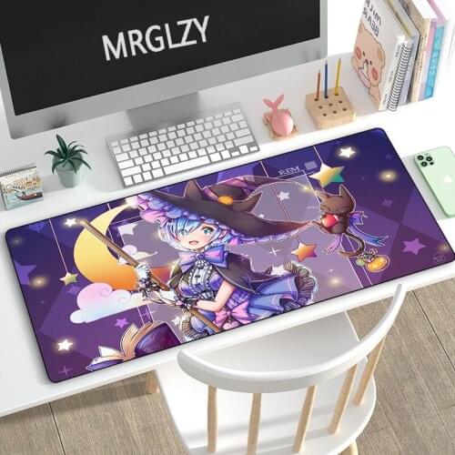 Sexy Cute White-haired Girl Rem Mouse Pad Anime Re Zero Mouse Gamer Multi-size Large Keyboard MouseMat 3MM Mousepad for Pc Gamer