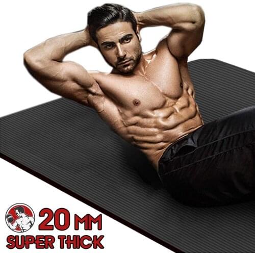 183X80X1.5cm Men Gym Mats Large Size NBR Non-slip Exercise Mats For Yoga Mat 20 MM Fitness Sport Pad With Bandages Super Thick