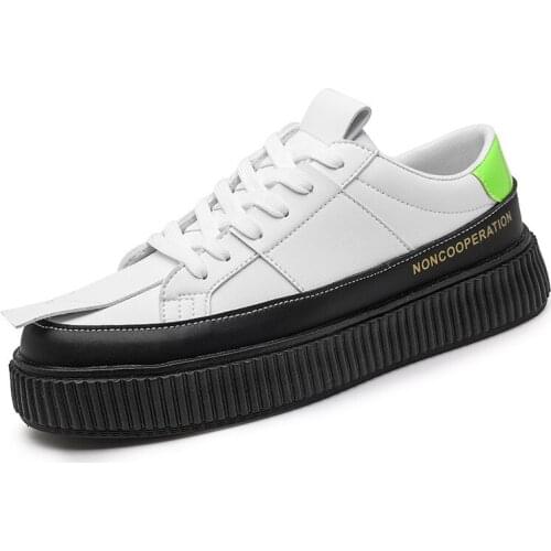 New Platform Casual Shoes PU Leather Fashion Men Designer Sneakers Original Trendy Street Skateboard Shoes Mens Autumn Footwear