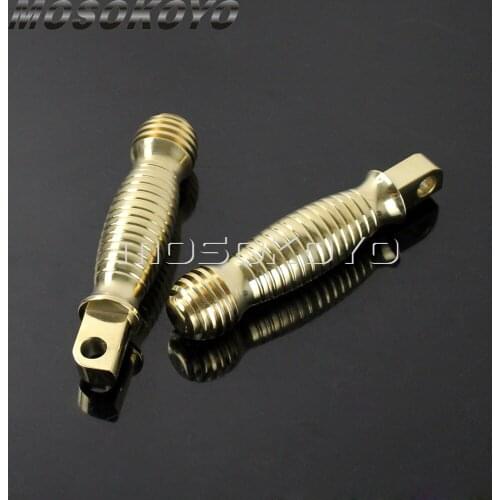 Brass Motorcycle Footpegs Footrest Rough Craft Foot Pedals For Harley Touring Dyna Sportster XL 883/1200 Cafe Racer Bobber
