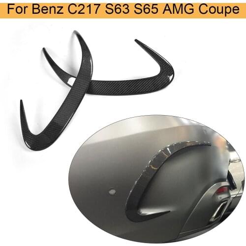 Rear Bumper Side Vent Scoop Fins Blades Trim for Mercede Benz S Class C217 S63 S65 AMG Coupe 2D 14-18 Not Cabriolet Carbon Fiber