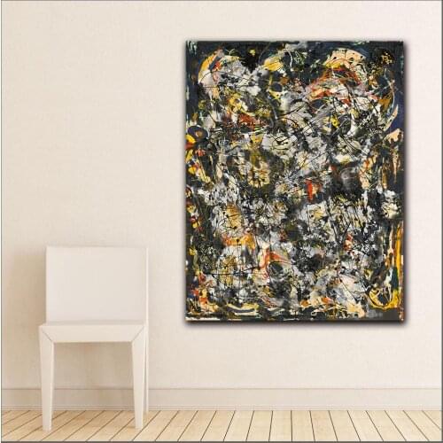 Fashion Print Graffiti Wall Art Abstract Jackson-4 Wall Pictures for Living Room Office Modern Canvas Oil Painting Unframe