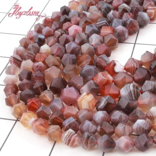Natural Botswana Agates Square Faceted Loose Beads 8/10mm Stone Beads For Woman DIY Necklace Bracelet Jewelry Making Strand 15"