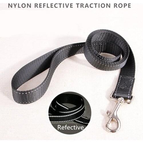 Nylon Line Reflective Dog Leashes Soft Touch Big Size 2.5cm Width 125cm Long For Dog Walking Leashes Free Shipping