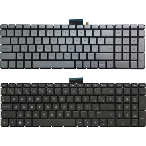 New Spanish/SP Laptop Keyboard for HPENVY M6-AQ M6-AE M6-P M6-W M6-AR M7-N M7-U TPN-C123 silver backlight/black No backlight