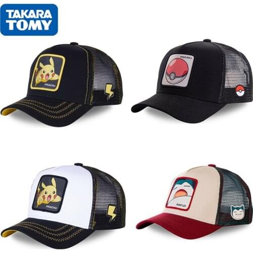 2021 New Anime Pokemon Baseball Cap Kawaii Pikachu Mesh Hat Adjustable Hip Hop Hats That Unisex Toy Birthday Gift
