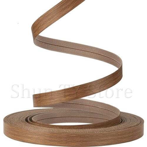 Wood Veneer Edge Banding, Preglued Flexible Wood Tape Iron on with Hot Melt for Cabinet Furniture Restoration（Walnut