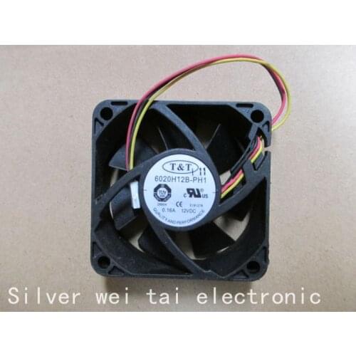The original T&T 6020H12B-PH1 12V 6020 6CM server equipment cooling fan 60X60X20MM