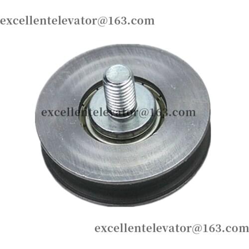 Elevator Door Hanger Roller 56x14x6201 With Axle M10 Ground Groove Polished Surface OD56mm W14mm Bearing 6202 1 Pack=10 Pieces
