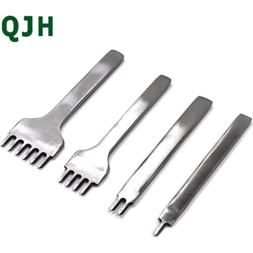 Full Set 3/4/5/6mm Hole Punches Stitching Punch DIY Craft Leather Tools 1/2/4/6Prong Stainless Steel Leather Carving Accessories
