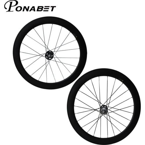 PONABET 60mm tubular 700C full caron fixed gear(track) wheel with track hub and DTspokes in 25mm width
