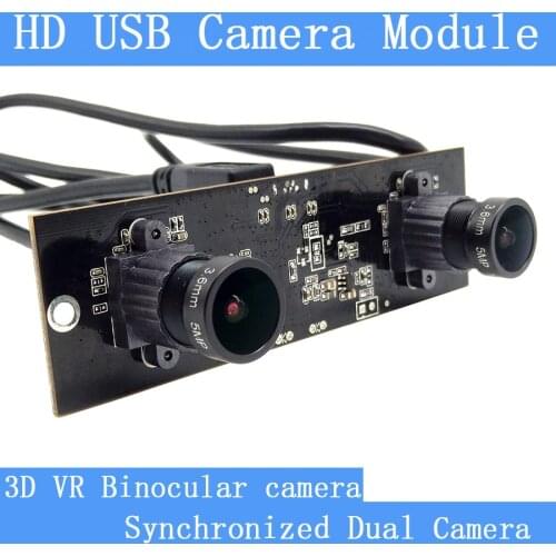PU`Aimetis Industrial Mini camera Dual lens 5MP 3.6mm HD 2560*960P 130W Computer the 30FPS USB Camera Module for Windows Linux