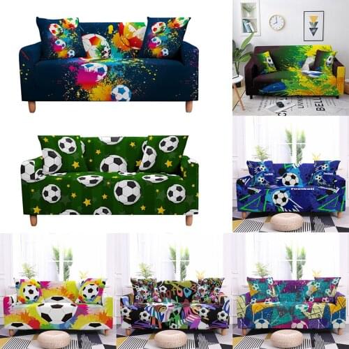 Football Printing Sofa Slipcover Elastic Sofa Covers For Living Room Soccer Couch Cover Sofa Towel Protector L-shape Sofa Cover