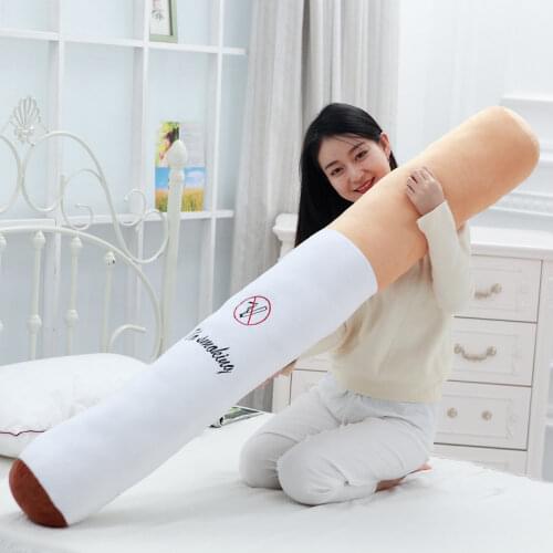 Cute Cigarette Plush Dolls Simulation Cylindrical No Smoking Plush Toys Sleeping Pillow Soft Stuffed Doll Birthday Gift for Boys