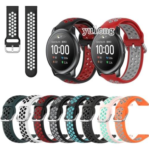 20mm 22mm Sport Silicone Breathable Strap For Haylou Solar LS05 Smart Watch Wristband