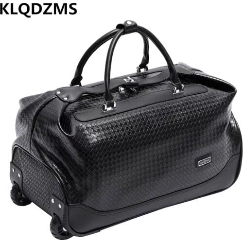 KLQDZMS Multifunctional Durable Handbag Briefcases Fashion Travel Casual Mens Trolley Luggage Bag Wheeled Luxury Trolley