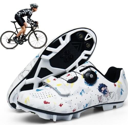 Unisex ultralight self-locking MTB bicycle shoes professional non-slip shoes SPD pedal racing road bike flat shoes bicycle shoes